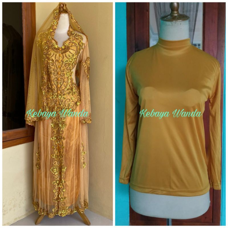 Kebaya Akad Full Payet + Selendang + Manset / Kebaya Barbie / Kebaya Pengantin / Kebaya Orang Tua