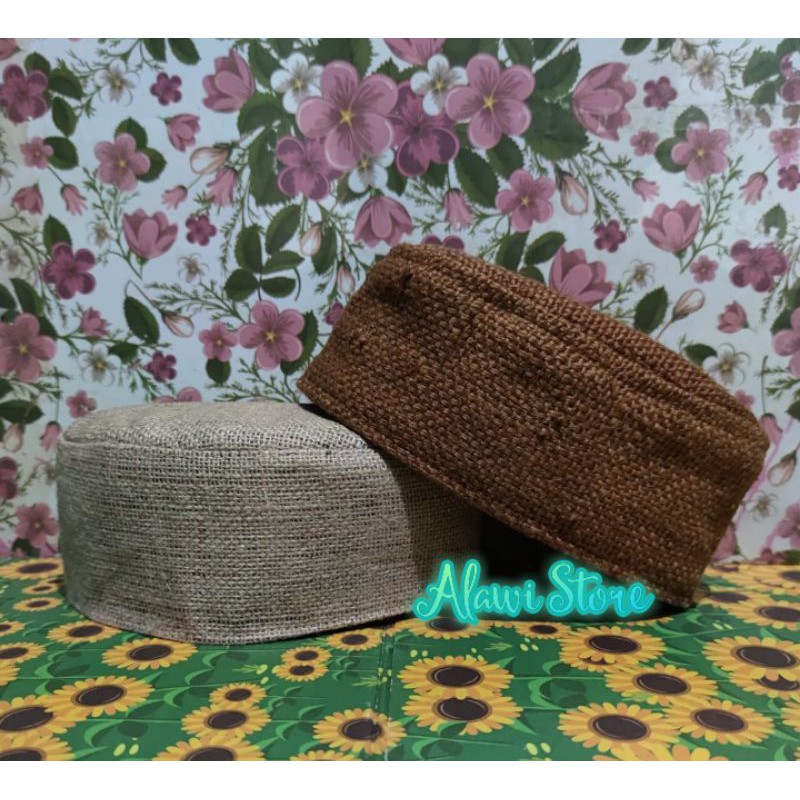 PECI SONGKOK KOPIAH RAJUT GONI POLOS