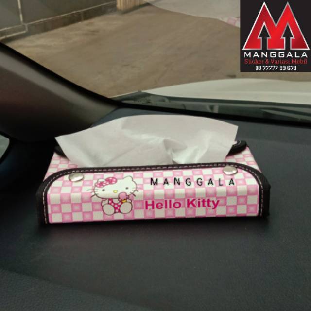 Tempat Kotak Tisu Tisue Tissue Box Dashboard Mobil Hello Kitty Kecil