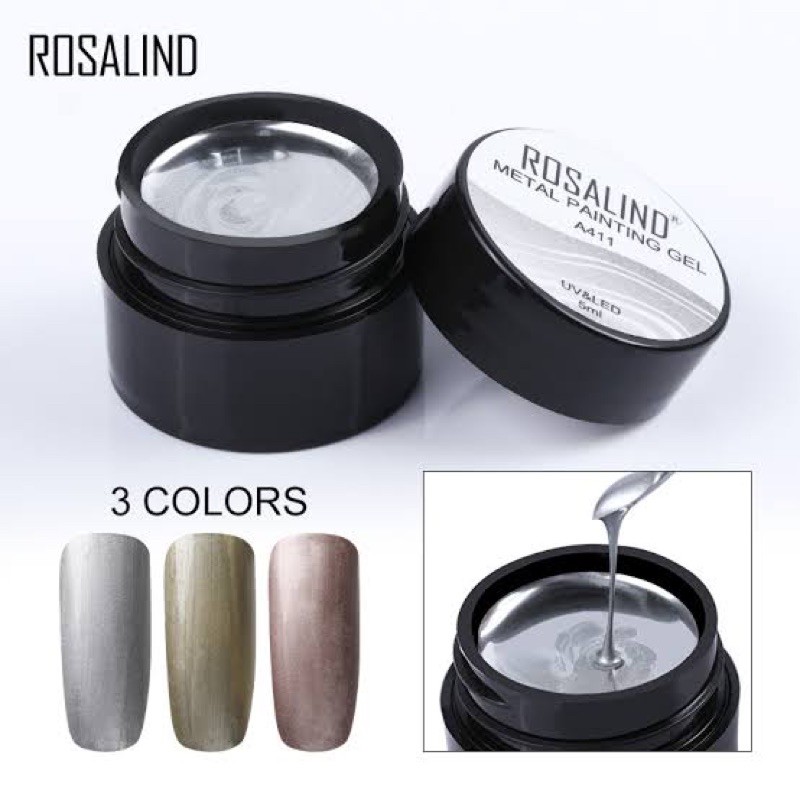 ROSALIND METAL PAINTING GEL 5gr / gel metal painting gold rosegold silver