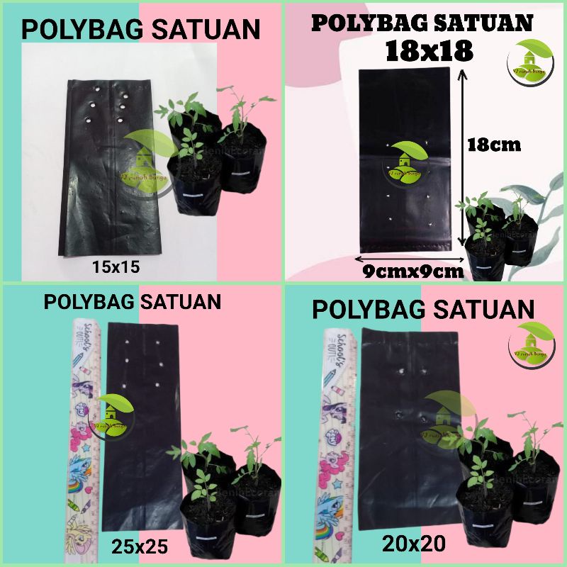 Polybag Tanaman Ukuran 15x15 18x18 20x20 25x25 30x30 Kantong Plastik Polibek Tanaman