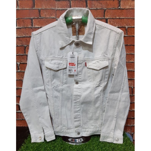 (COD) Jaket Jeans Pria Broken White Putih Tulang