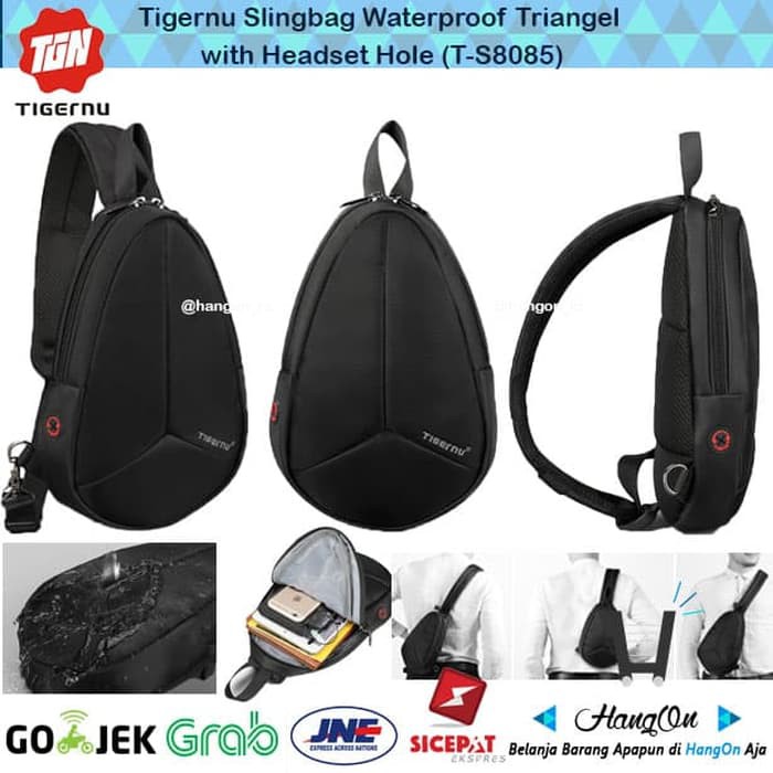 TIGERNU Sling Bag Tas Slempang with Headset/USB Hole T-S8085