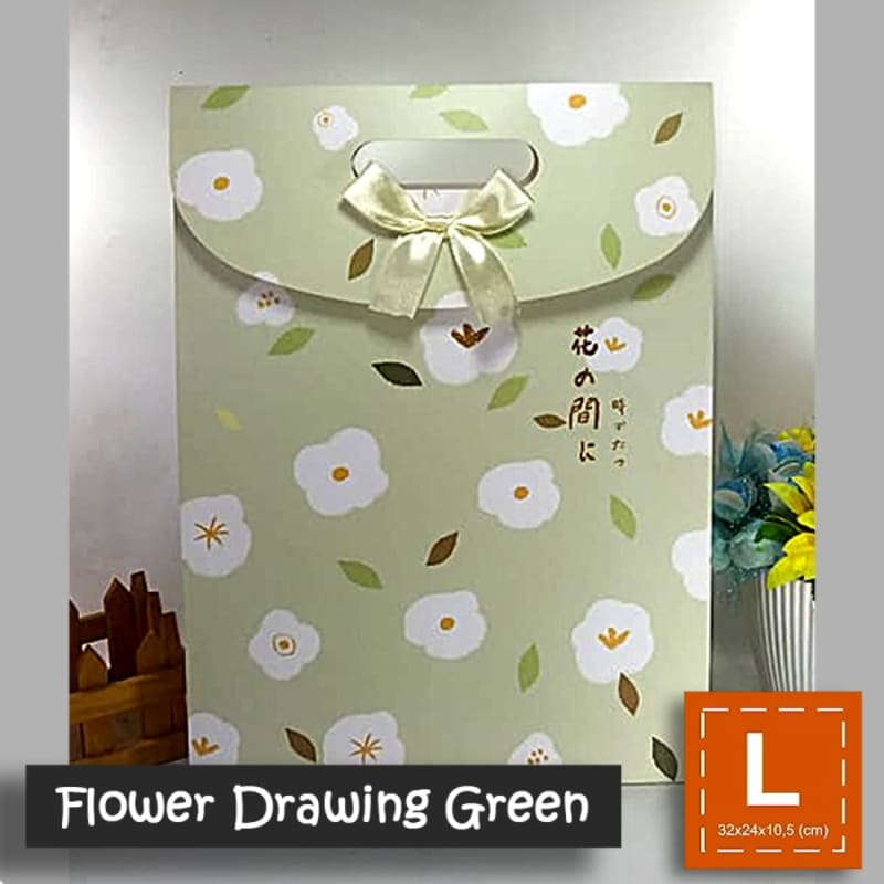 

Paper Bag Motif / Tas Kertas Kado / Tas Ulang tahun - L FLOWER DRAWING