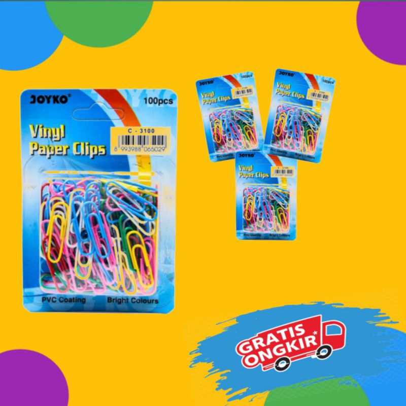 

JOYKO VINYL PAPER CLIP / KLIP / PENJEPIT KERTAS /C-3100