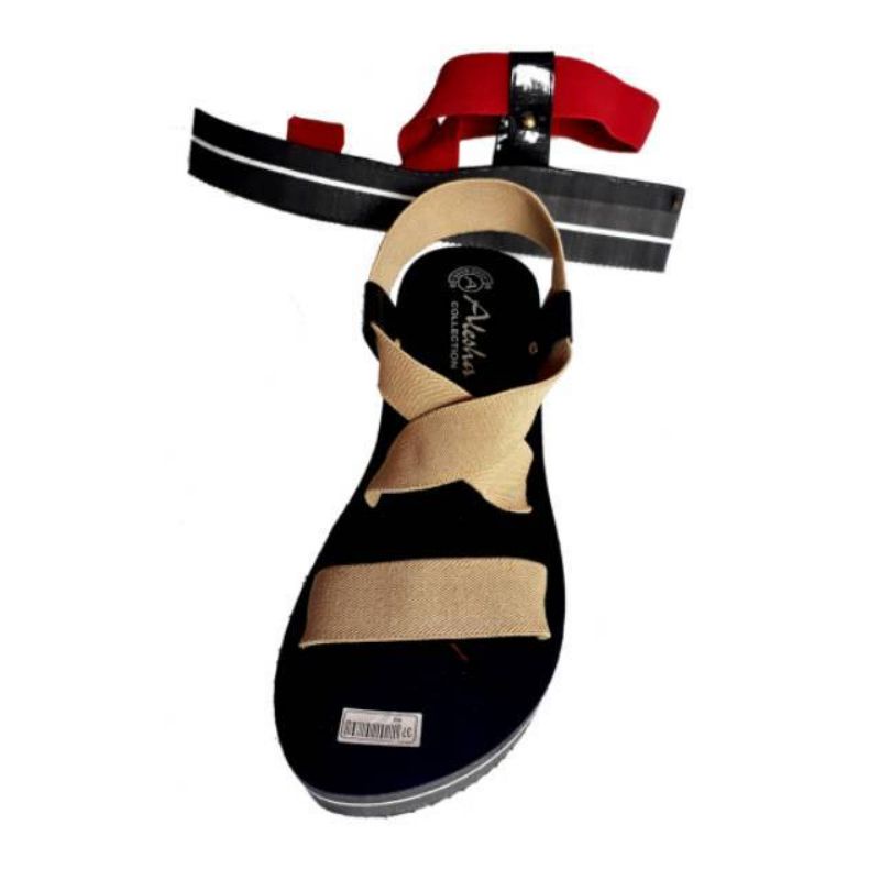 sepatu sandal wanita#wedges tali karet korea realpict