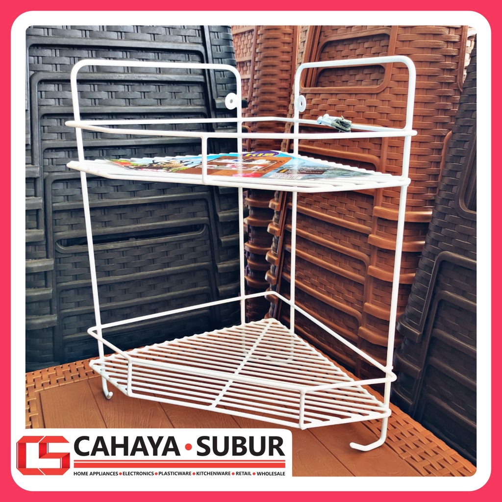 KIS Rak Gantung SUDUT Rak Sabun Siku Besi Putih Rak KIS SURABAYA S2