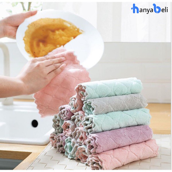 Kain Lap Serbaguna/ Kain Dapur Serap Minyak dan Air/ Kain Meja Piring Microfiber Beludru