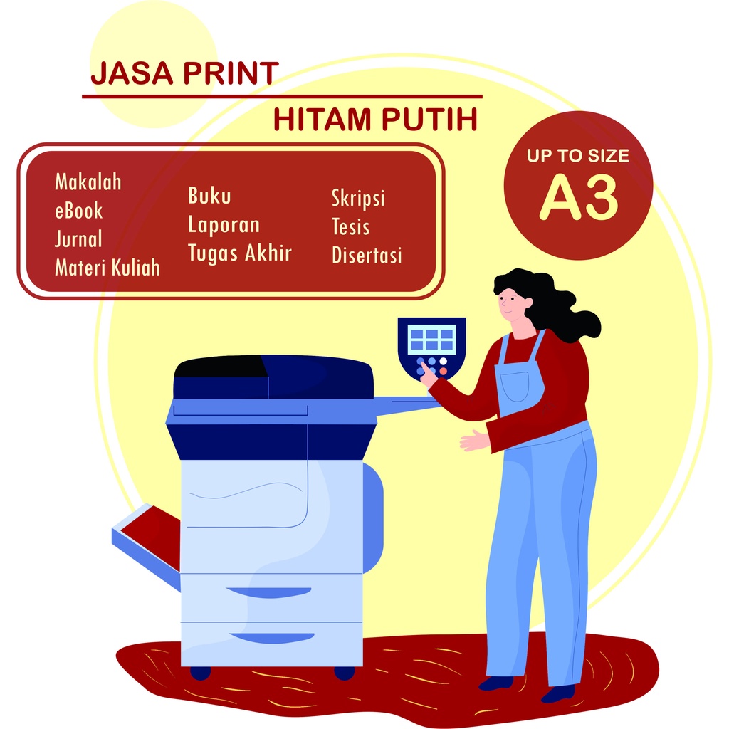 JASA PRINT HITAM PUTIH HVS/BOOKPAPER A4 75 gsm