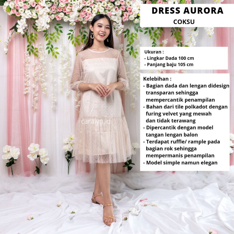 DRESS KONDANGAN WEDDING DRESS WANITA BRUKAT TERBARU AURORA