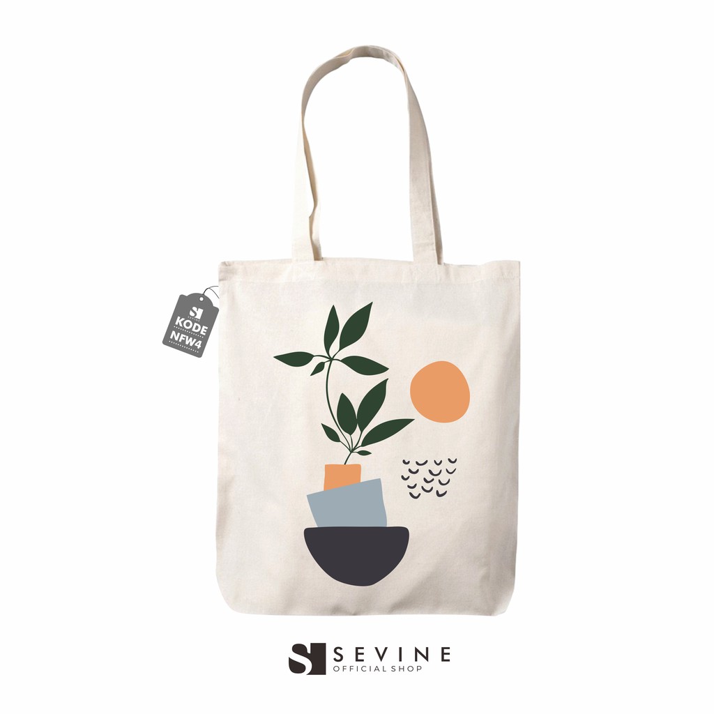 Sevine Tote Bag Tas Wanita Totebag Resleting Custom Tropical Nordic Series - NFW