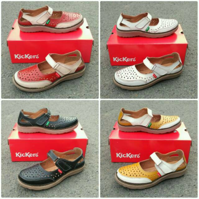sepatu kickers wanita kulit