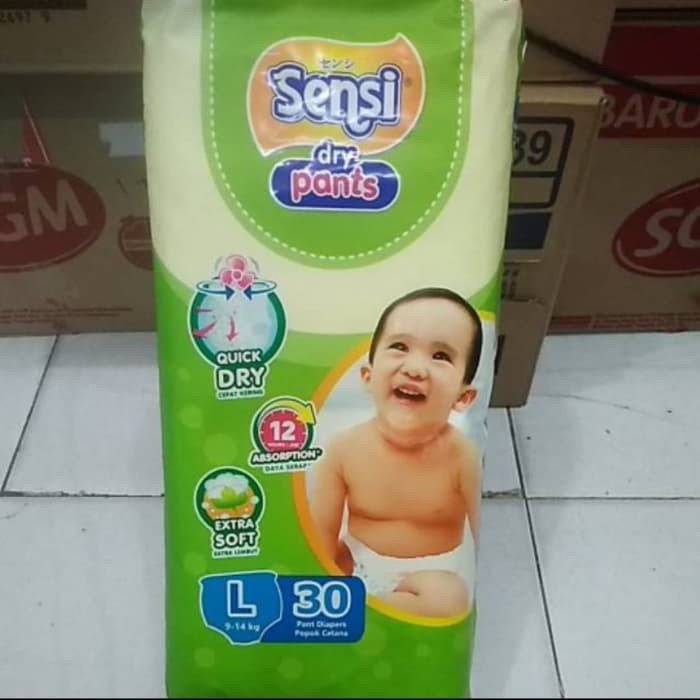 Sensi Dry Pants Baby L30 Popok Celana Bayi L 30 Diapers Pampers