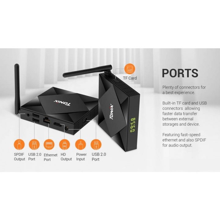 PS5339 TANIX TX6SH - Android 10 Smart TV Box 8K Display - RAM 4GB ROM 64GB