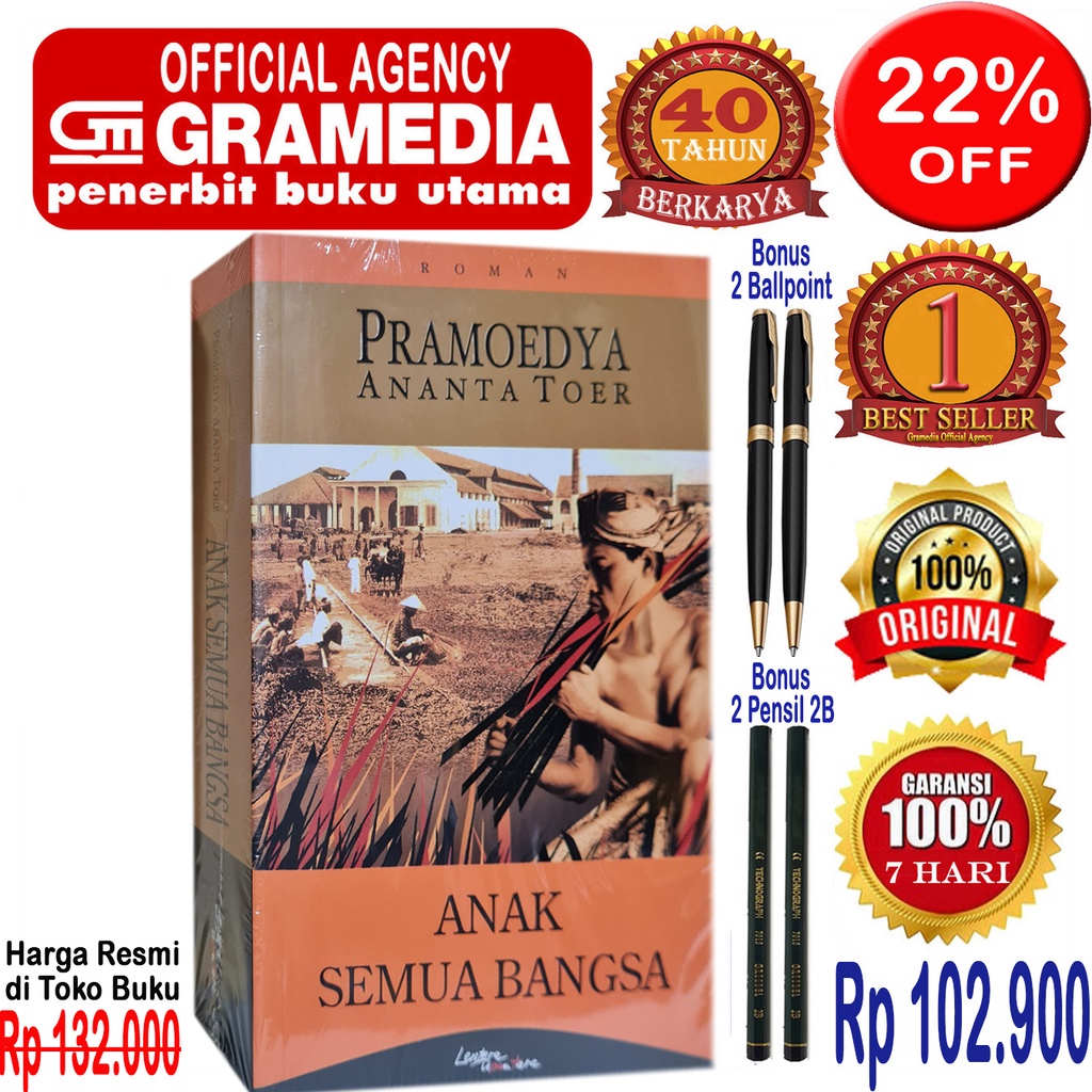 Buku Novel - Anak Semua Bangsa - Pramoedya Ananta Toer - Original & Segel