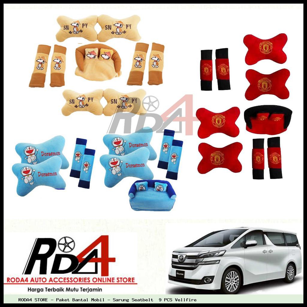 Paket Bantal Mobil - Sarung Seatbelt  9 PCS Vellfire