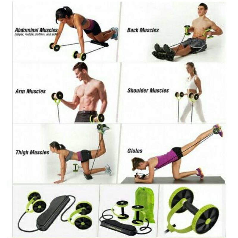 Peralatan Alat Olahraga Fitness Fitnes Gym Revoflex Refoflex Roller Extreme Praktis Bakar Lemak