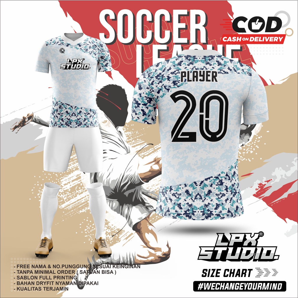 Jersey Futsal White Army Abstract