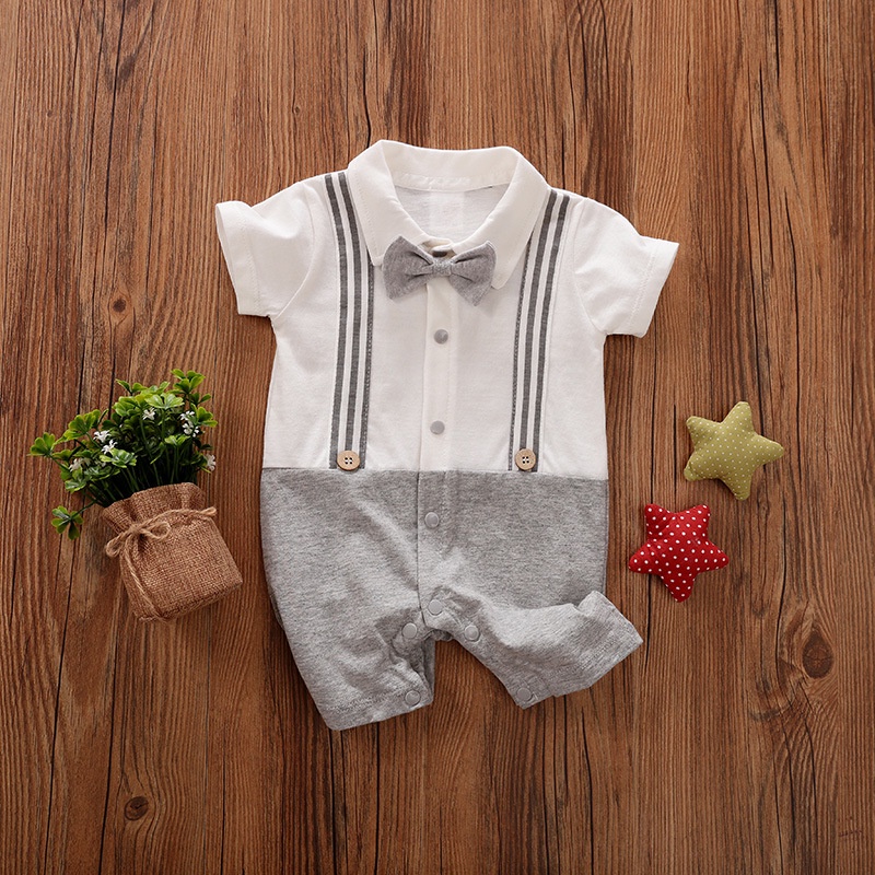 ESTERNAL - Baju Bayi Tuxedo Jumper Romper Formal-5