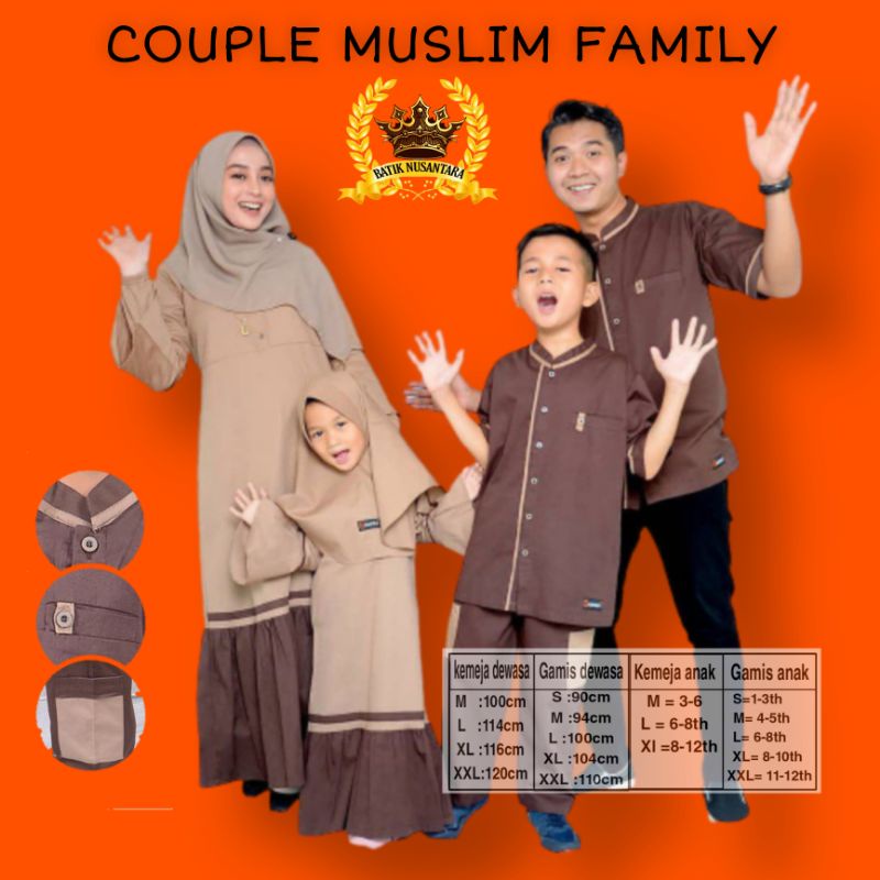 Sarimbit Couple Keluarga Lebaran/Baju Muslim Sarimbit Lebaran/Couple Keluarga