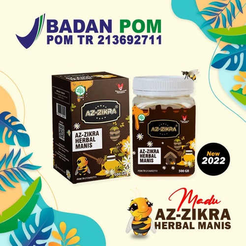 TERBARU   Madu AZ-ZIKRA Herbal Pahit - Madu AZ-ZIKRA Herbal Manis (BPOM) AZ-ZIKRA Pahit & Manis 100%