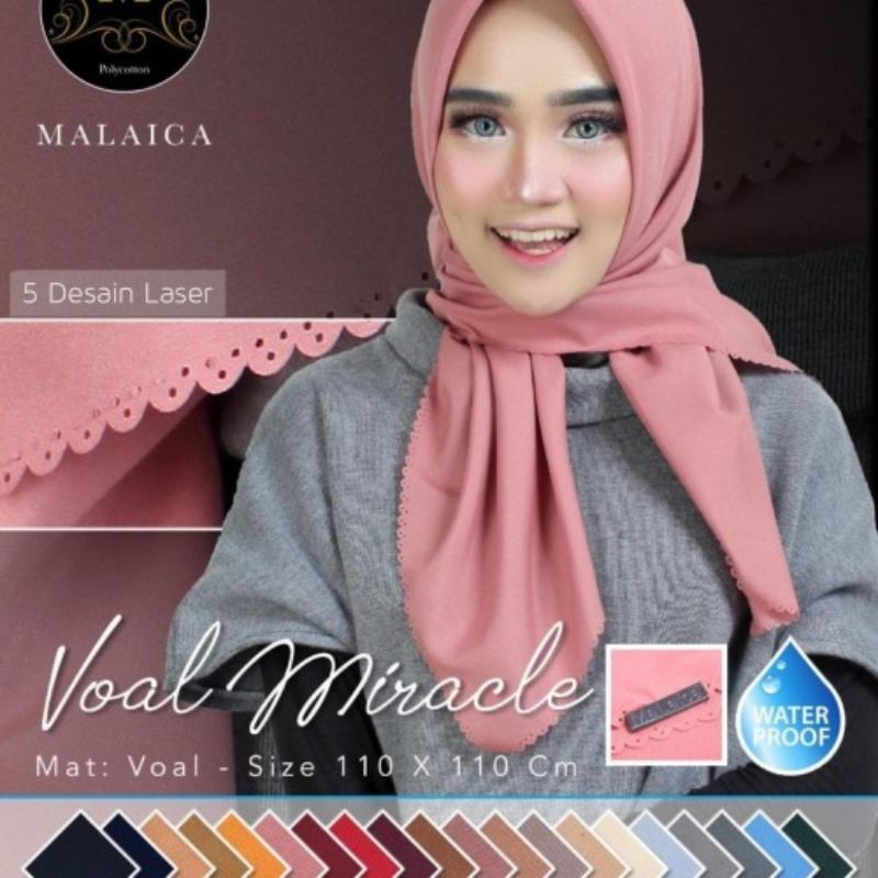 [FaFi] Voal Miracle LC by MALAICA (waterproof) jilbab segi empat masa kini Ready Makassar Murah