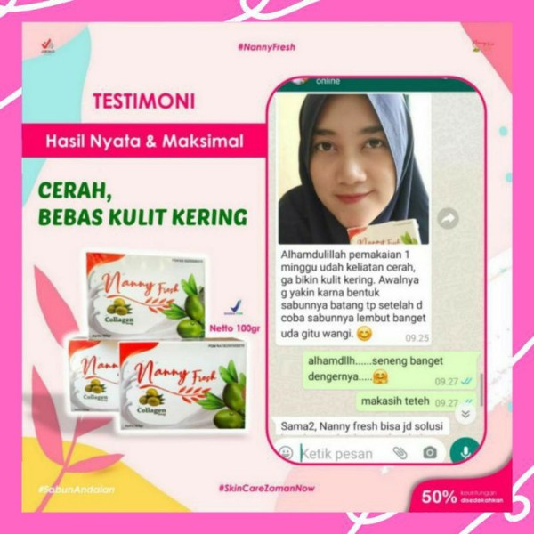 ✨COD✨NANNY FRES sabun nanny fres sabun kedas beauty sabun obat jerawat collagen pemutih kulit wajah