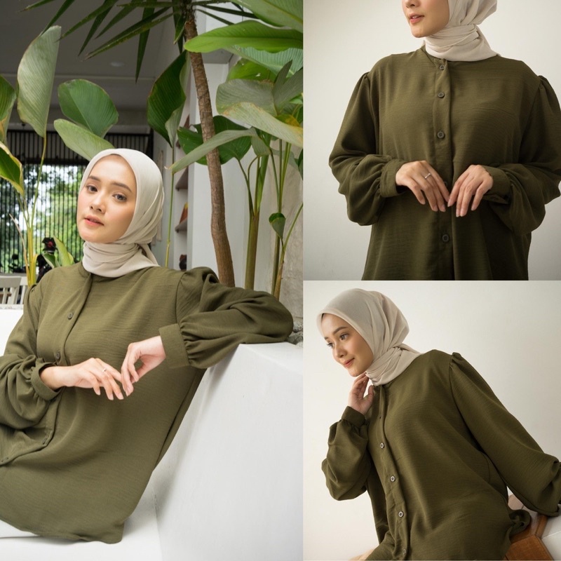 Aisa Blouse Crinkle Premium Kemeja Formal Kerja Blouse Crinkle Shanghai