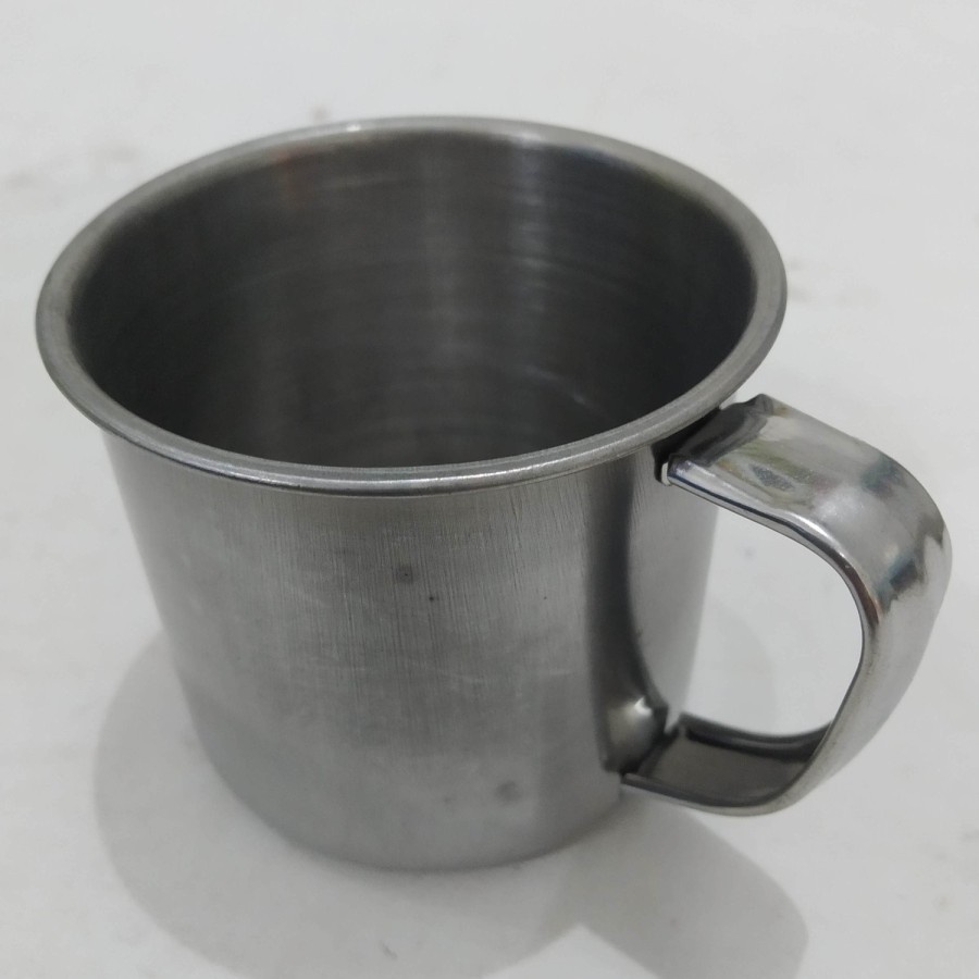 cangkir gelas mug muk kopi teh susu kecil mini stainless