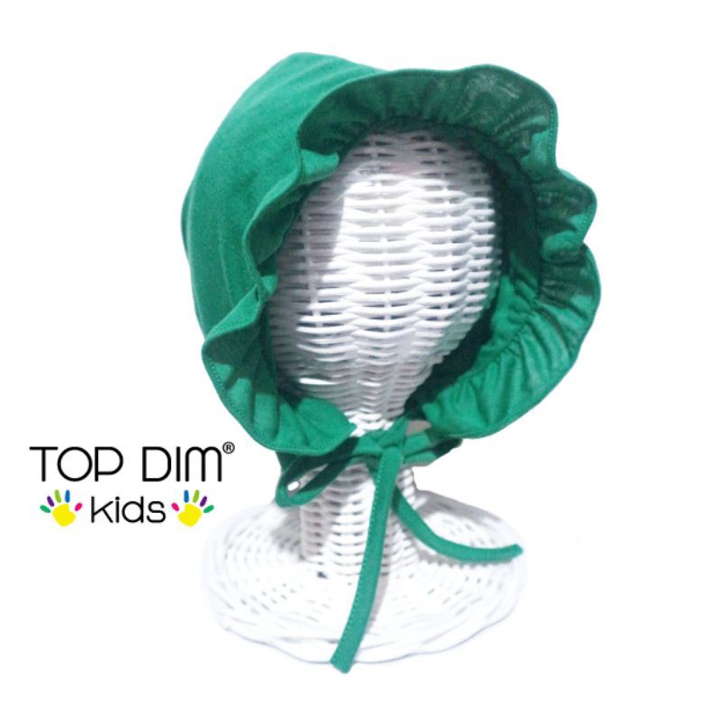 Topdimkids Topi Bonet Ruffle Bonet Topi Noni Bonet Renda Topi Bayi Aksesoris Anak Bayi Polos Basic-Mojojoo