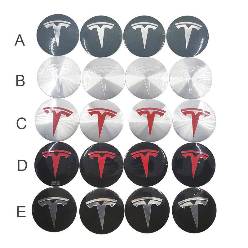 Stiker Emblem Badge Logo Tesla 4x56mm Untuk Velg Mobil Tesla