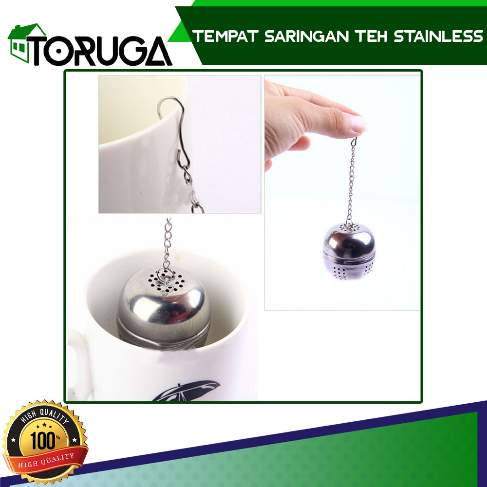 Tempat Teh Besi Stainless Wadah Saringan Teh Bulat Infuser Tea Strainer