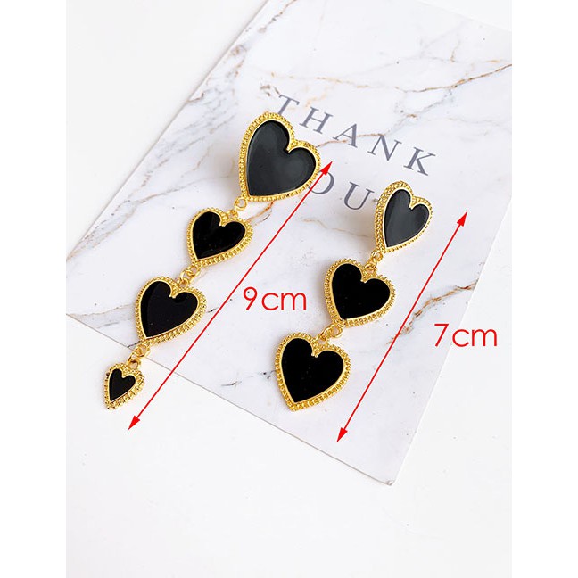 LRC Anting Tusuk Fashion Alloy Three Love Earrings F7379X