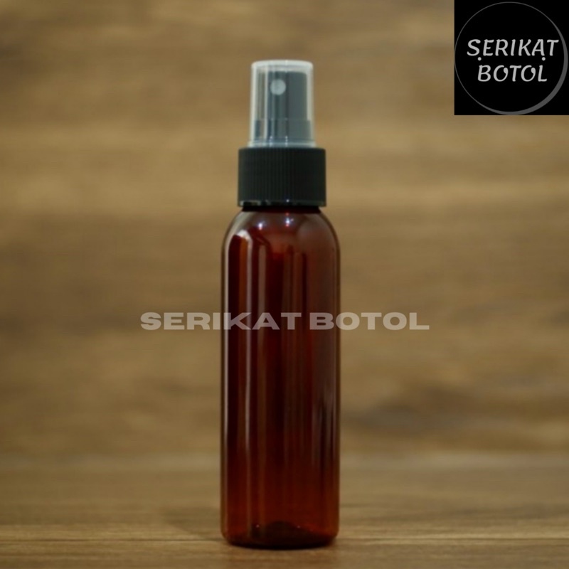 BOTOL SPRAY 100 ML COKLAT AMBER SPRAY HITAM