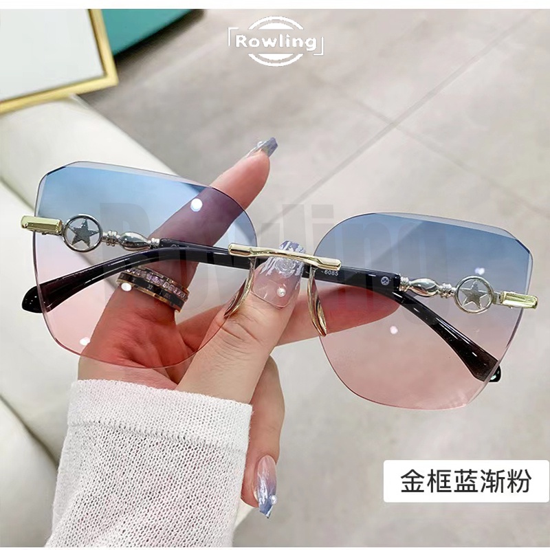 Rowling(ka-264) Sunglasses  Kacamata Hitam Kotak No frame Women Sunglasses Titanium New Arrival Import Kacamata Fashion