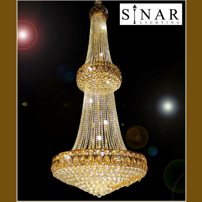 Lampu hias gantung void kristal LED 6050/90 cm