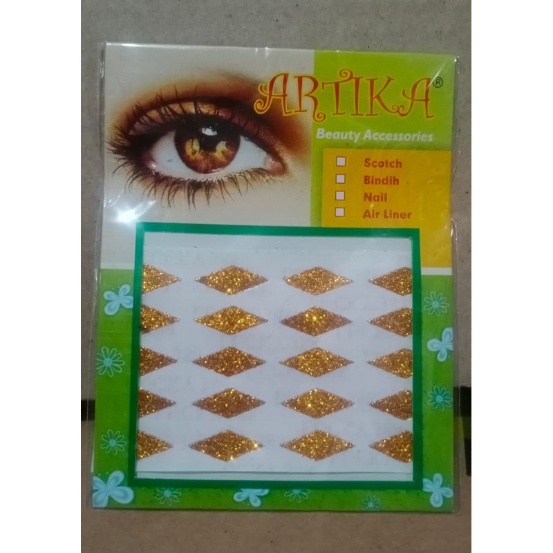 sticker Bindi ketupat pengantin siger sunda berbagai varian ketupat, mata, dan centung-Gold polos
