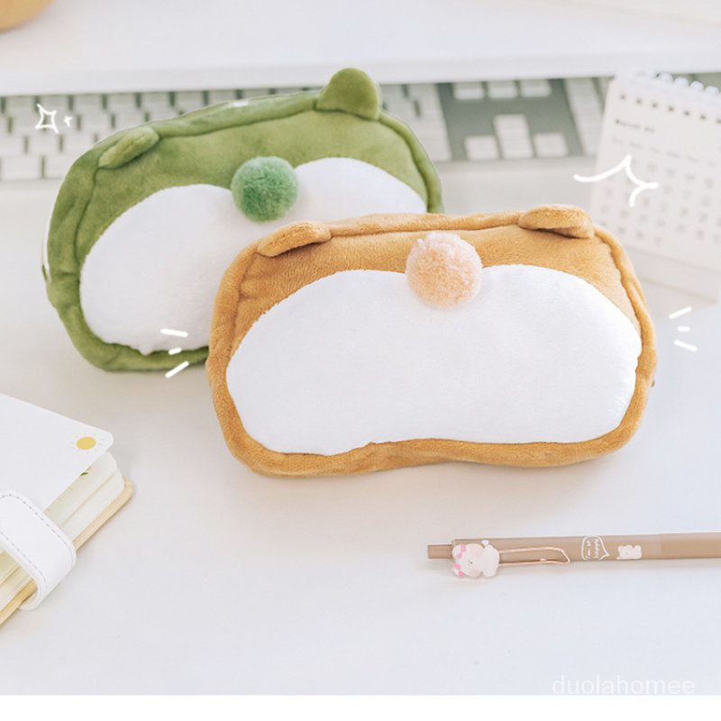 

AGOEE-1pc Cute Cartoon Plush Pencil Case Corky Tail Plush Pencil Case Kawaii Pencil Case Korean School Sup