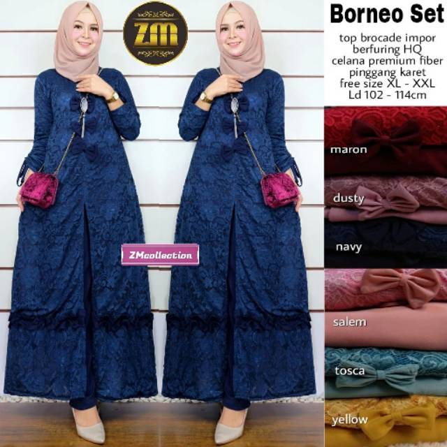 Blouse + Celana Panjang Borneo set