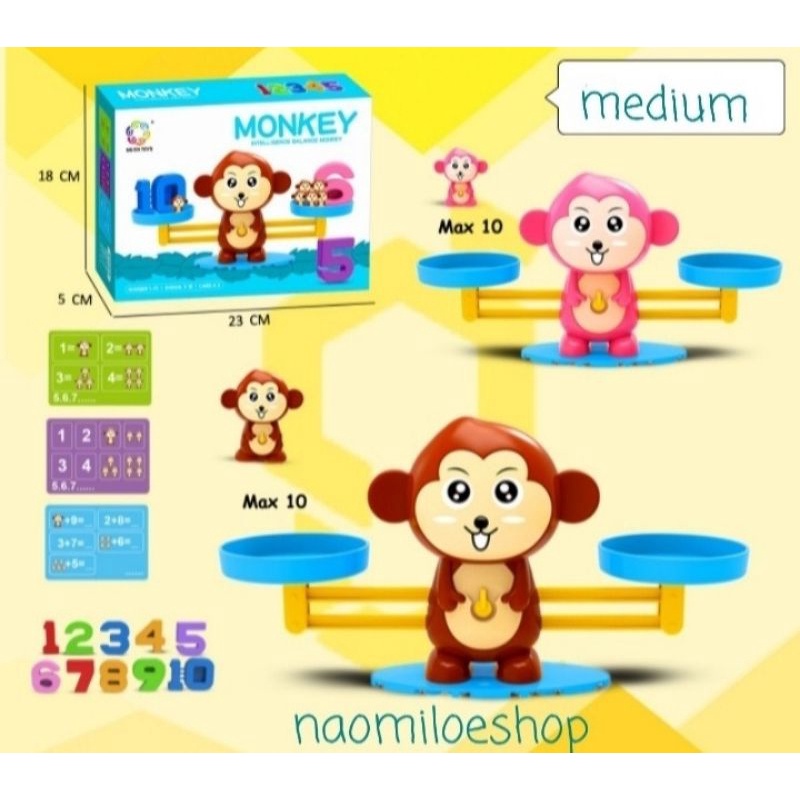 Mainan edukasi matematika timbangan anak Mainan Monkey Balance Math Toy Belajar berhitung Matematika