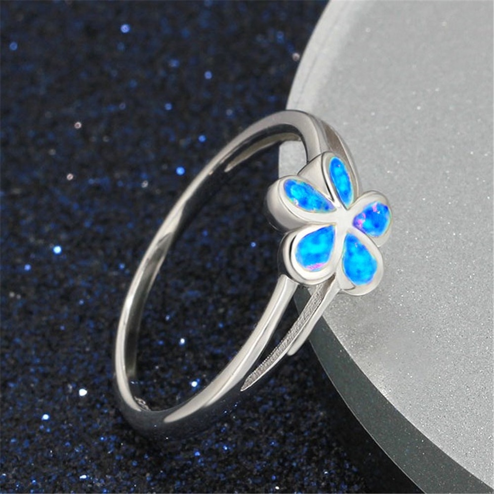 New product jewelry imitating Opal simple Korean version small flower bracelet ring