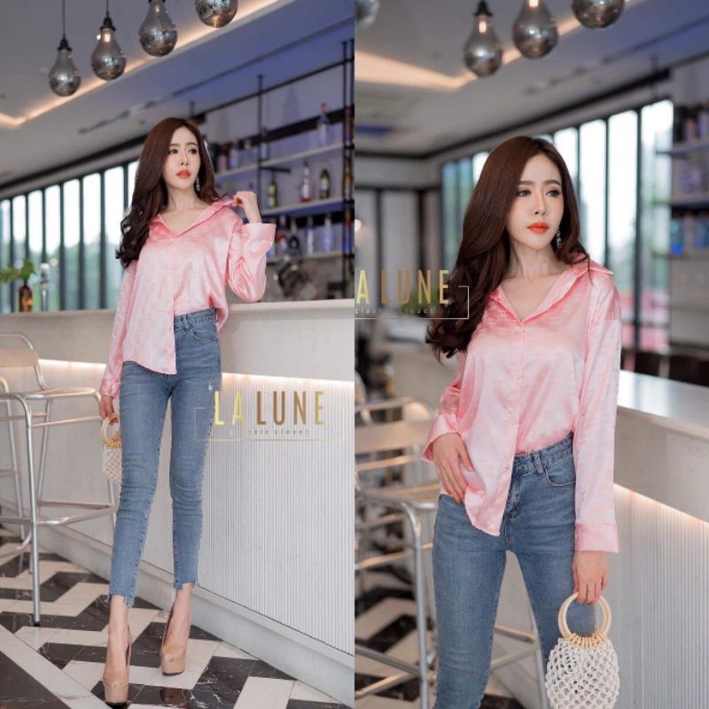 KEMEJA LALUNE CHNL FASHION WANITA 100% IMPORT BANGKOK