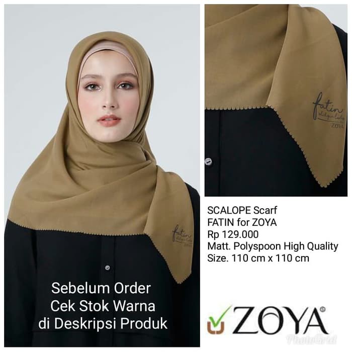 Produk terbaru dan terlaris saat ini Hijab Jilbab Kerudung Segi Empat SCALOPE Scarf FATIN FOR ZOYA