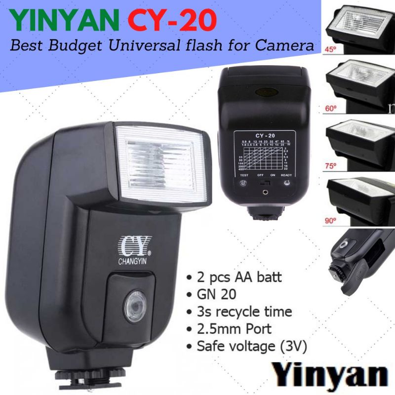 Mini Flash CY-20 Bekas Canon, Nikon, Sony, Fujifilm, Kamera