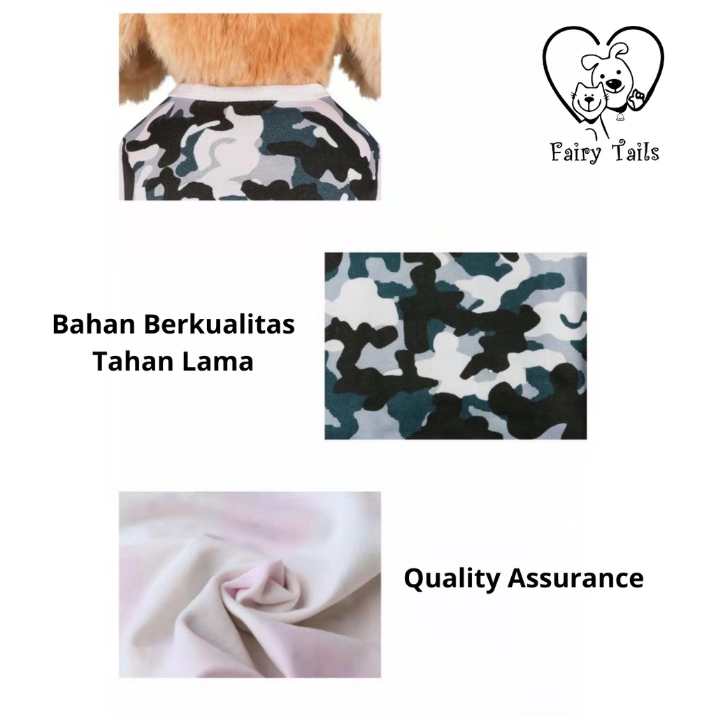 Baju  Anjing Kucing Pakaian Kostum Army Anabul / T-shirt Kaos / Clothes T Shirt for Dog Cat Pets Fashion Beragam Model Dress Gaun Terusan