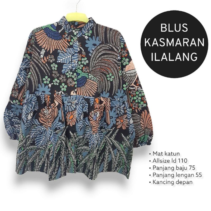 Blus kasmaran Ilalang batik solo atasan kerja blus kancing depan blus wanita