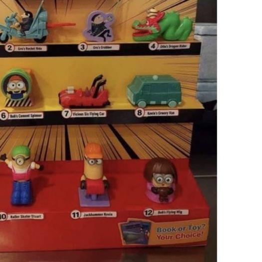 Minion 2 Happy Meal McDonald 2022 Despicable Me 3 Ori segel Minion Tray Mcdonald