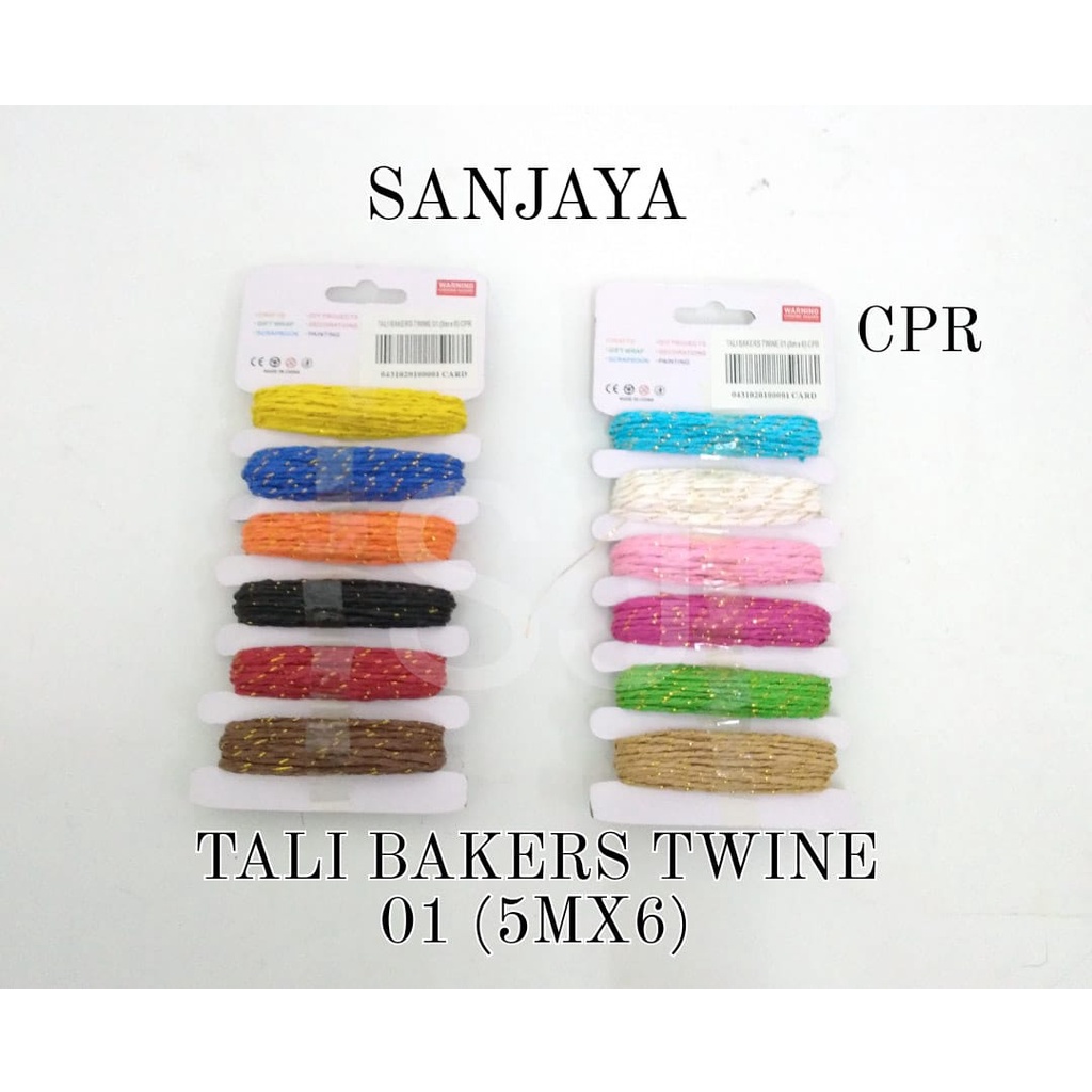 TALI IKAT KATUN / TALI KADO / TALI RAMI WARNA / TALI BAKERS TWINE 01 (5MX6) CPR (BAHAN KERTAS)