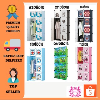 BISA COD Lemari  Plastik Portable  8 PINTU Motif Karakter 