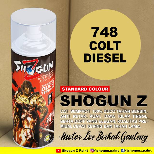 Cat semprot shogun z colt diesel 748, cat duco tahan bensin anti retak